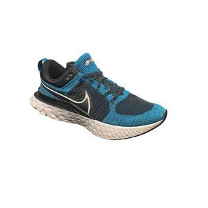 Nike Mens Infinity React Flyknit Blue Fabric Running Shoes Sneakers Size 10